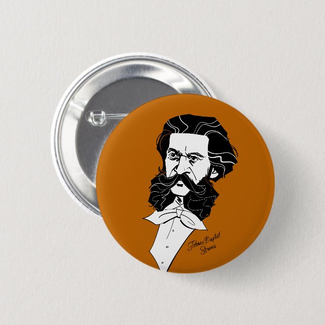 Johann Strauss Jr. 2 Inch Round Button (Front & Back)