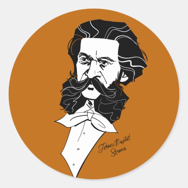 Johann Strauss Jr. Classic Round Sticker (Front)