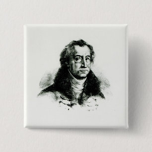 Johann Wolfgang Goethe engraved by Delacroix 2 Inch Square Button