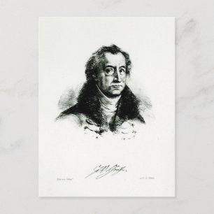 Johann Wolfgang Goethe  engraved by Delacroix Postcard