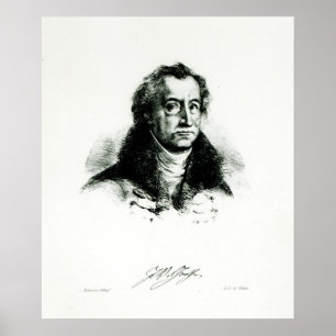 Johann Wolfgang Goethe  engraved by Delacroix Poster