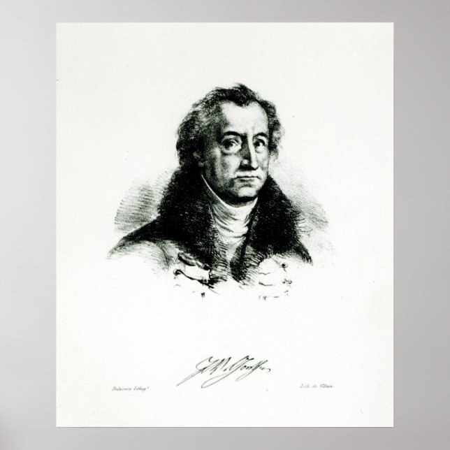 Johann Wolfgang Goethe  engraved by Delacroix Poster (Front)