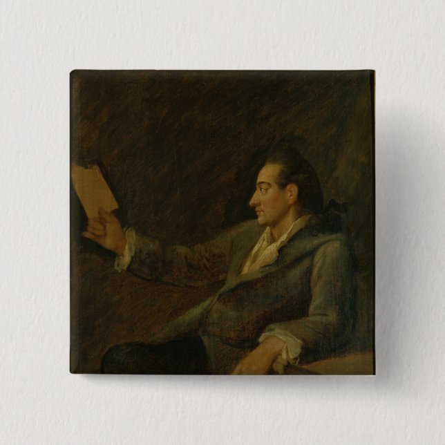 Johann Wolfgang von Goethe, 1775 2 Inch Square Button (Front)