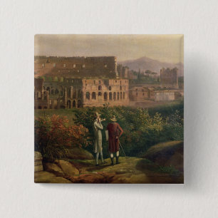 Johann Wolfgang von Goethe  visiting the 2 Inch Square Button
