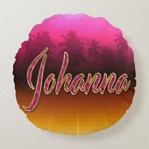 Johanna Vorname Name golden pink Kissen Round Pillow