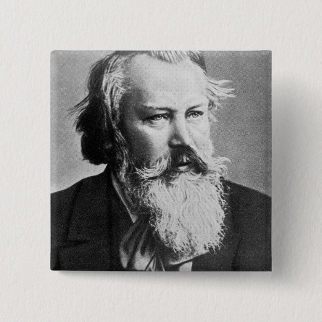 Johannes Brahms, 1879 2 Inch Square Button (Front)