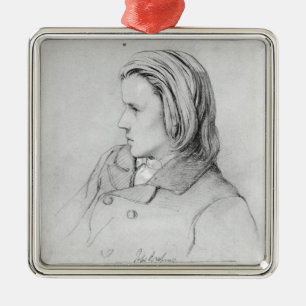 Johannes Brahms  aged twenty, 1853 Metal Ornament