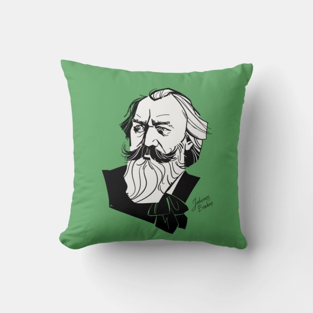 Johannes Brahms Throw Pillow (Front)