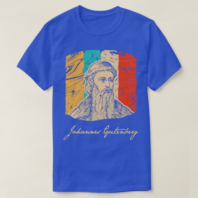 Johannes Gutenberg Printer Blacksmith Retro T T-Shirt (Design Front)