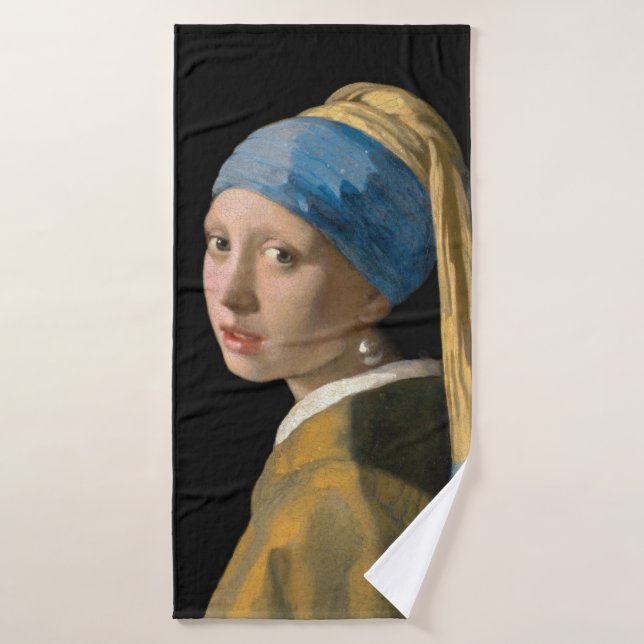 Johannes Vermeer - Fille avec une oreille perle (Serviette de bain)