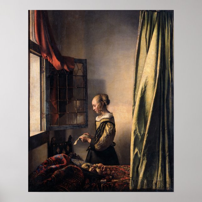 Johannes Vermeer, Girl Reading a Letter Poster (Front)