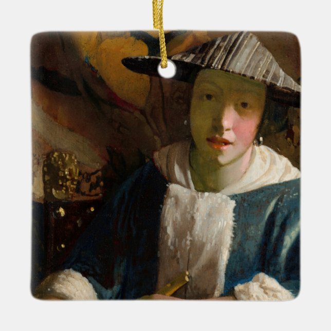 Johannes Vermeer - Girl with a Flute Ceramic Ornament (Front)
