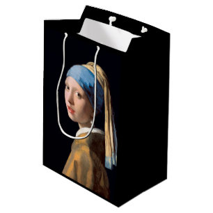JOHANNES VERMEER - Girl with a pearl earring 1665 Medium Gift Bag