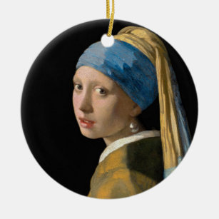 Johannes Vermeer - Girl with a Pearl Earring Ceramic Ornament