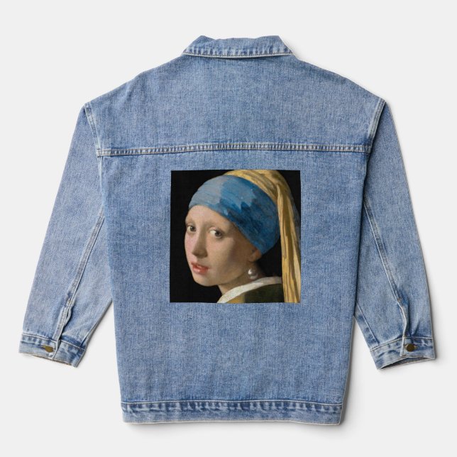 Johannes Vermeer - Girl with a Pearl Earring Denim Jacket (Back)