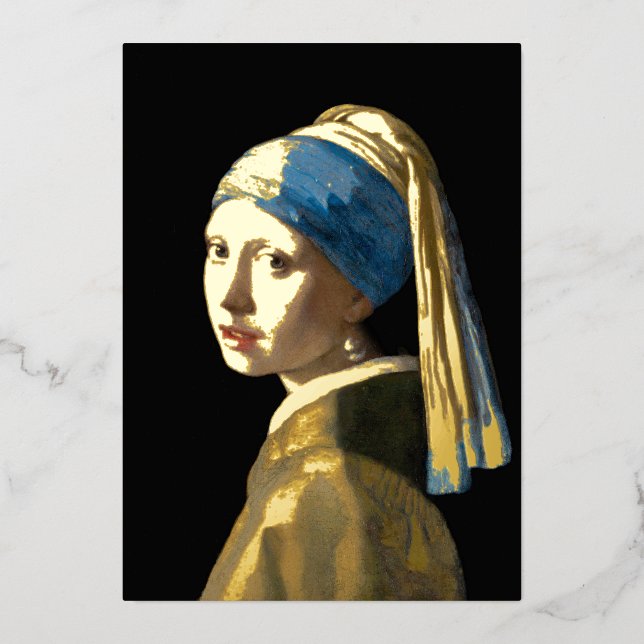 Johannes Vermeer - Girl with a Pearl Earring Foil Holiday Card (Front)