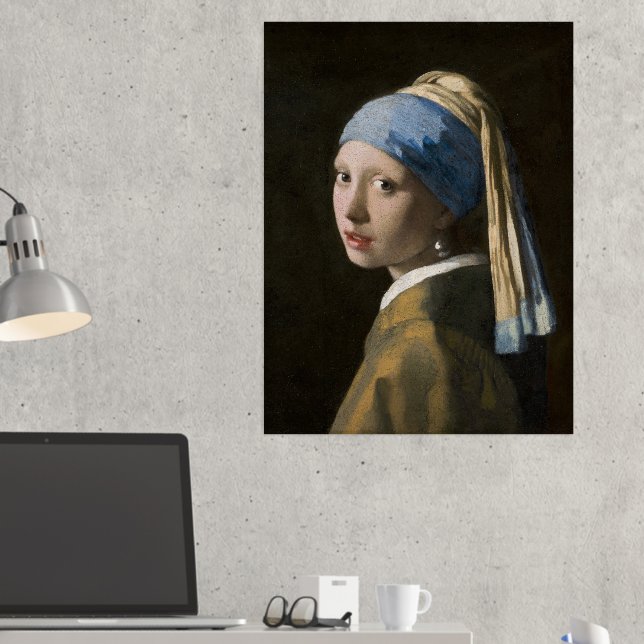 Johannes Vermeer, Girl with a Pearl Earring Foil Prints (In Situ (Desk 2))
