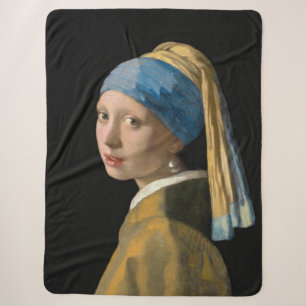 Johannes Vermeer - Girl with a Pearl Earring Sherpa Blanket
