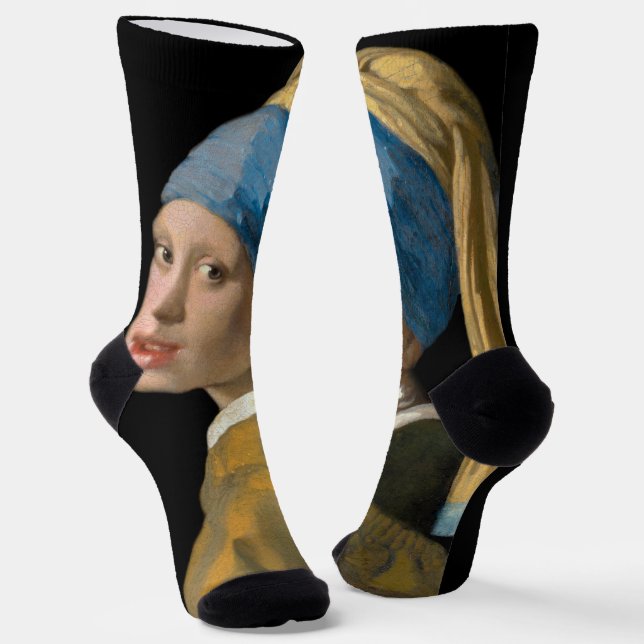 Johannes Vermeer - Girl with a Pearl Earring Socks (Angled)