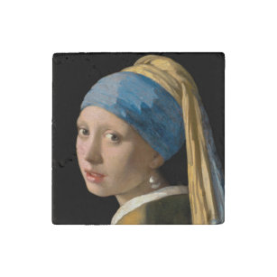 Johannes Vermeer - Girl with a Pearl Earring Stone Magnets