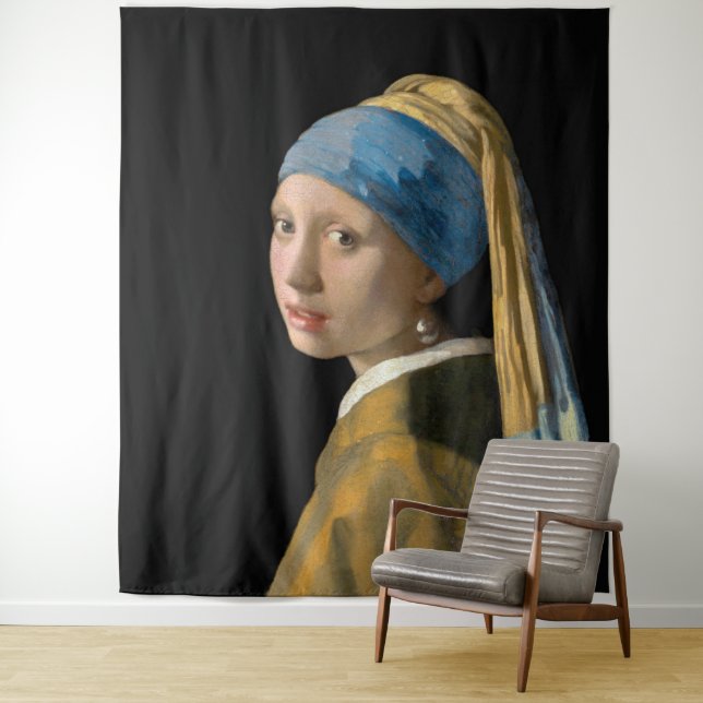 Johannes Vermeer - Girl with a Pearl Earring Tapestry (In Situ)