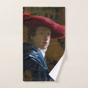 Johannes Vermeer - Girl with a Red Hat Bath Towel Set