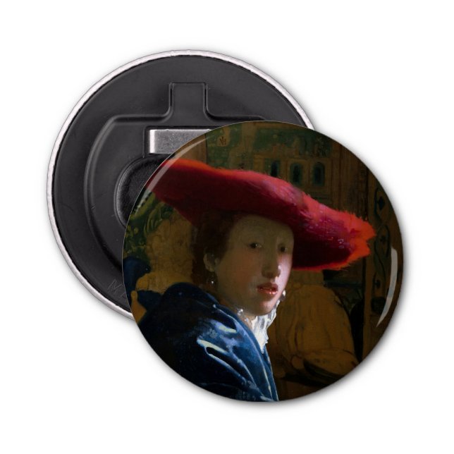 Johannes Vermeer - Girl with a Red Hat Bottle Opener (Front)