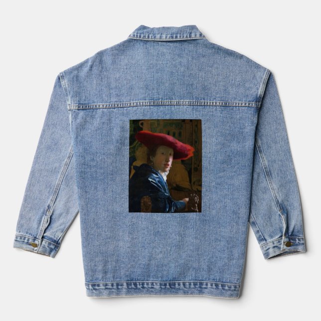 Johannes Vermeer - Girl with a Red Hat Denim Jacket (Back)