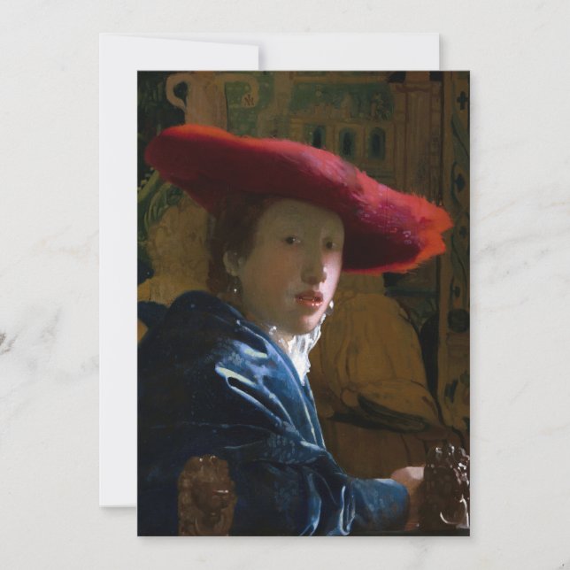 Johannes Vermeer - Girl with a Red Hat Invitation (Front)