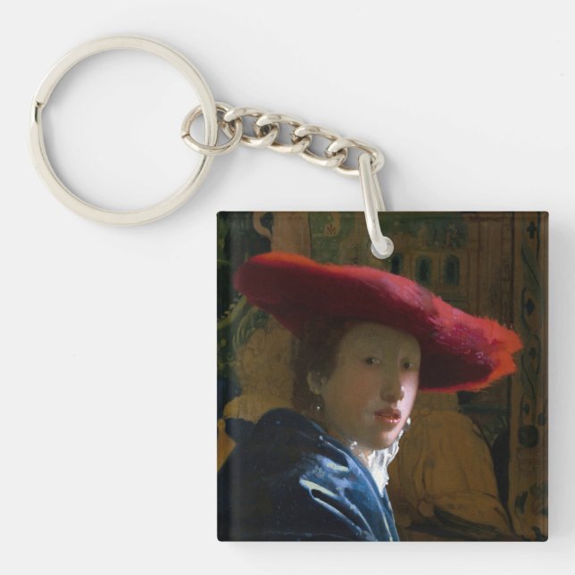 Johannes Vermeer - Girl with a Red Hat Keychain (Front)
