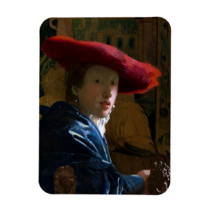 Johannes Vermeer - Girl with a Red Hat Magnet
