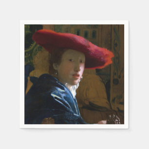Johannes Vermeer - Girl with a Red Hat Napkin