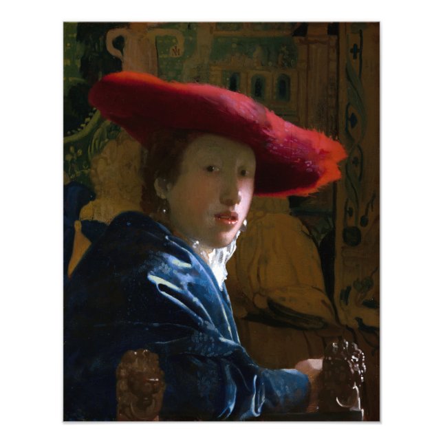 Johannes Vermeer - Girl with a Red Hat Photo Print (Front)