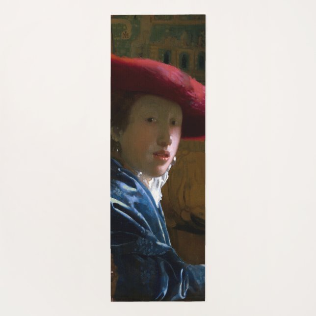 Johannes Vermeer - Girl with a Red Hat Yoga Mat (Back)