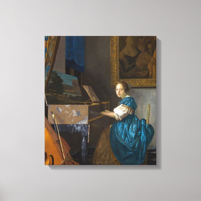 Johannes Vermeer - Lady Seated at a Virginal Canvas Print (Front)