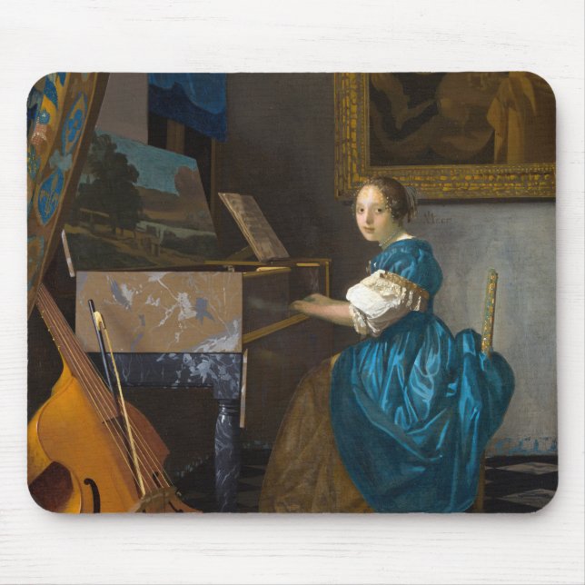 Johannes Vermeer - Lady Seated at a Virginal Mouse Pad (Front)