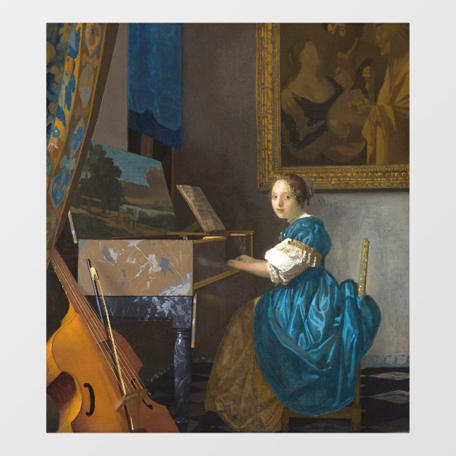 Johannes Vermeer - Lady Seated at a Virginal Window Cling (Sheet)