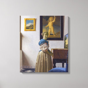 Johannes Vermeer - Lady Standing at a Virginal Canvas Print
