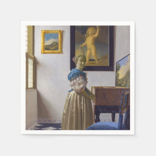 Johannes Vermeer - Lady Standing at a Virginal Napkin