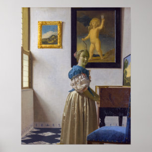 Johannes Vermeer - Lady Standing at a Virginal Poster