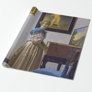 Johannes Vermeer - Lady Standing at a Virginal Wrapping Paper