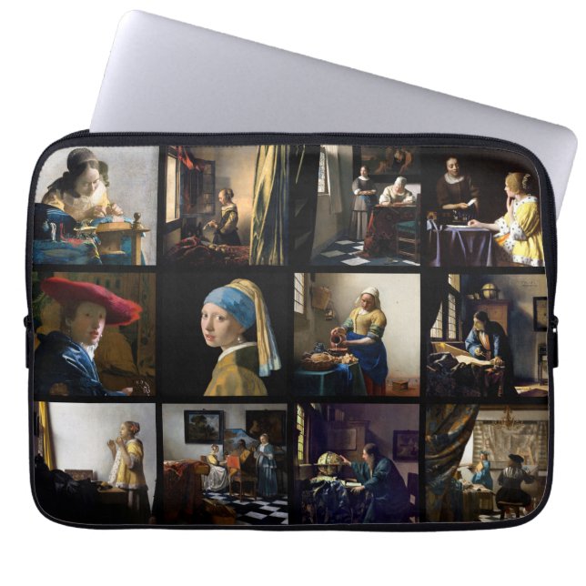 Johannes Vermeer - Masterpieces Grid Laptop Sleeve (Front)