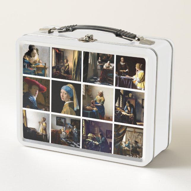 Johannes Vermeer - Masterpieces Grid Metal Lunch Box (Front)