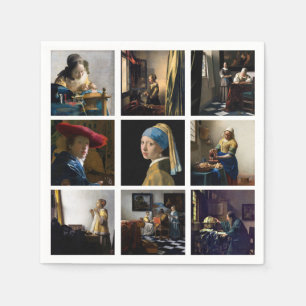 Johannes Vermeer - Masterpieces Grid Napkin