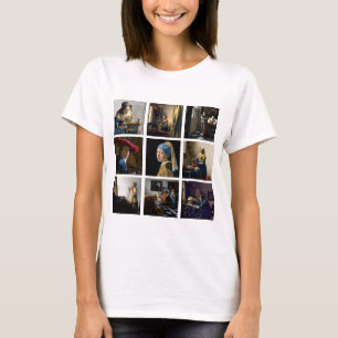 Johannes Vermeer - Masterpieces Grid T-Shirt