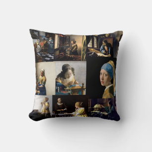 Johannes Vermeer - Masterpieces Patchwork Throw Pillow