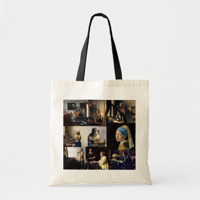 Johannes Vermeer - Masterpieces Patchwork Tote Bag (Front)