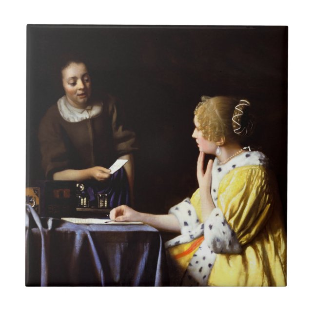 Johannes Vermeer - Mistress and Maid Tile (Front)