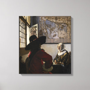 Johannes Vermeer - Officer with a Laughing Girl Canvas Print