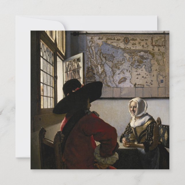 Johannes Vermeer - Officer with a Laughing Girl Invitation (Front)